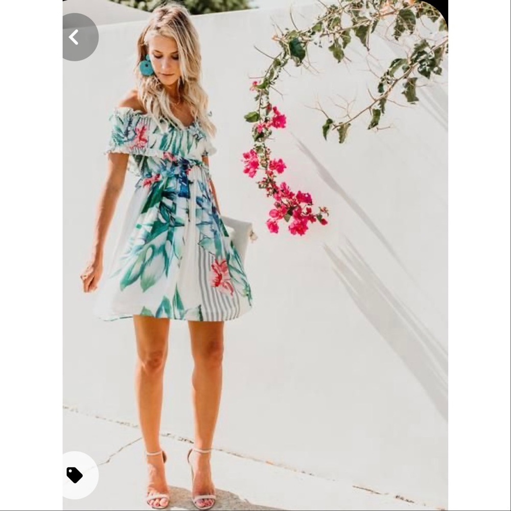 VICI - Palmetto Smocked Off The Shoulder Dress